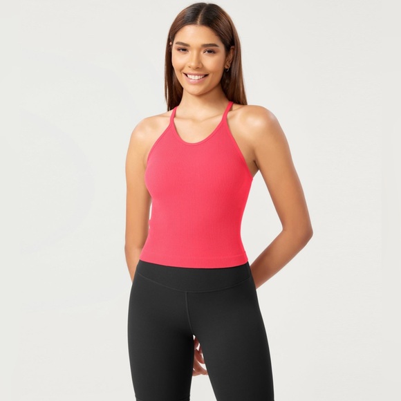 Bundle (2) Ododos Vibrant Pink and Yellow Ribbed Tank Tops. Size XS - Picture 5 of 9